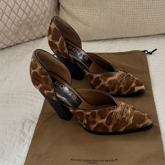 Golden Goose Deluxe Collection Brown Leopard Print Heels Boots LIMITED EDITION